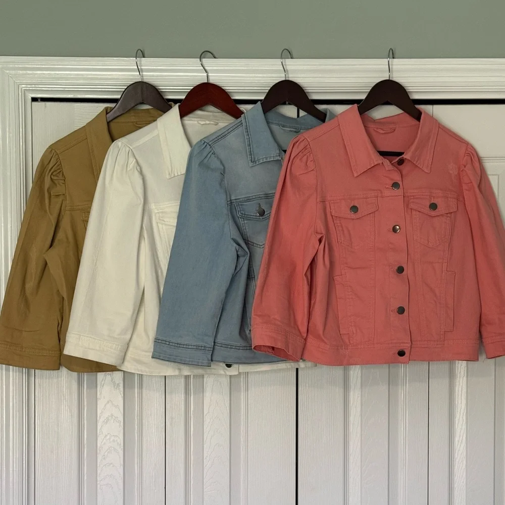 LN Women's White Denim Jacket - Picture 9 of 9